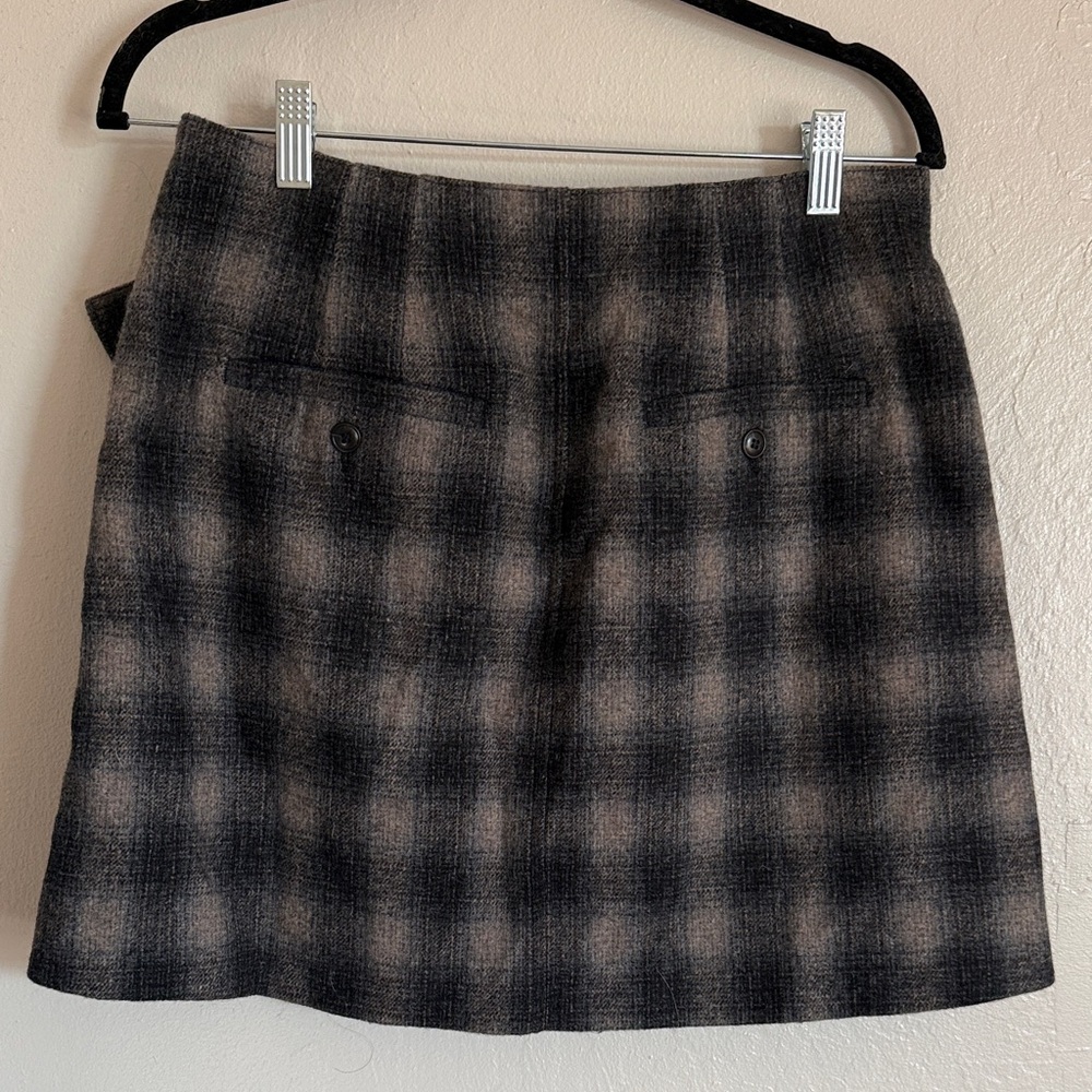 Madewell Checkered Black and Gray Mini Skirt - Picture 2 of 3